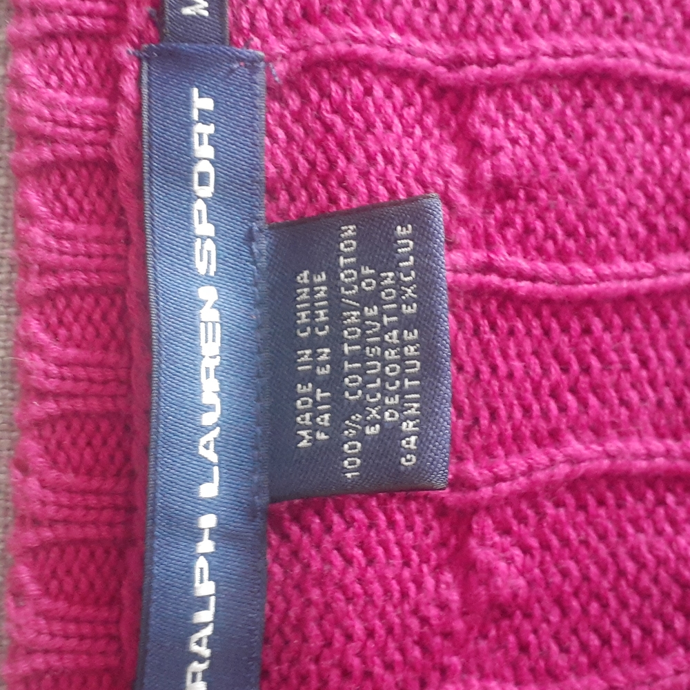 Ralph Lauren sport women's vneck pullover preppy sweater size M - Picture 8 of 12